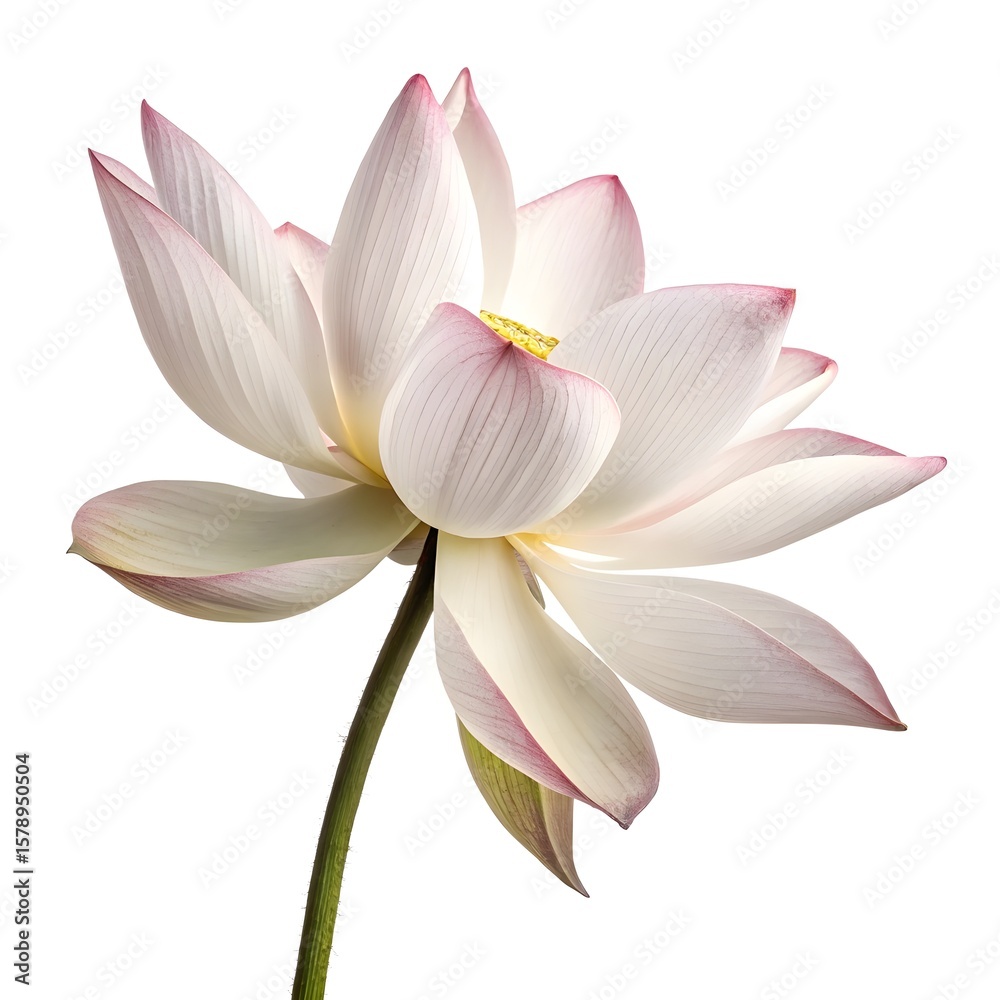 Fototapeta premium Lotus Stem Fresh Edible Root Isolated On White Background