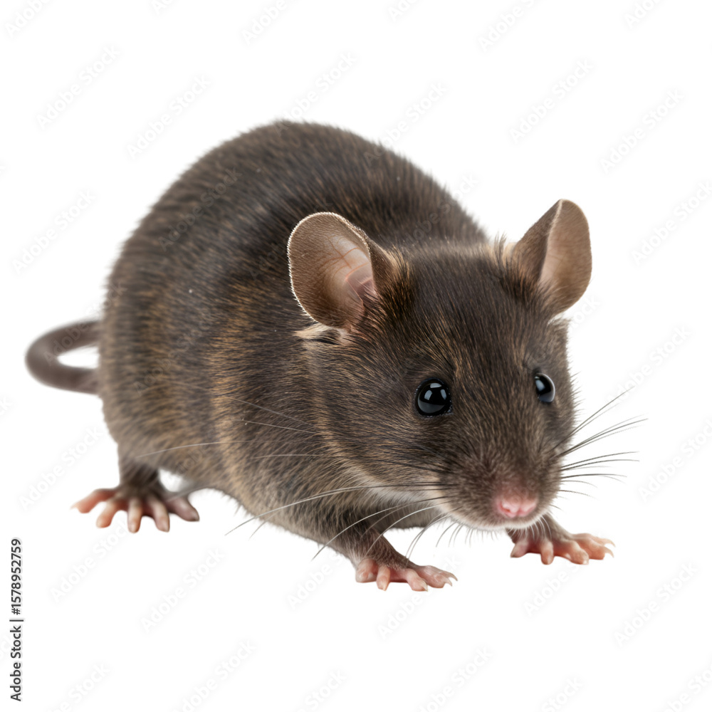 Realistic Image Of Brown Mouse With Fur Isolated On Transparent Background Realistic Image Of Brown Mouse With Fur Isolated On Transparent Background
