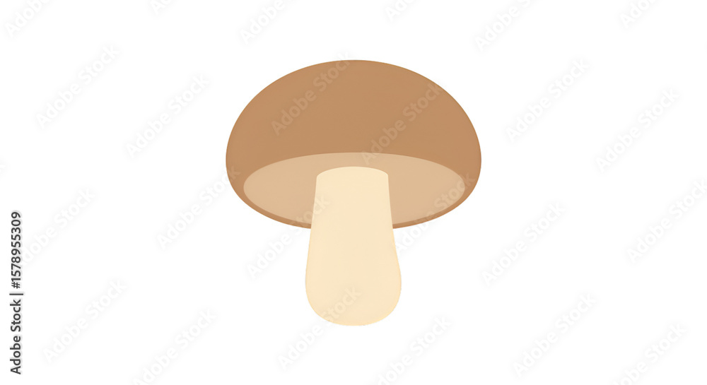 Fototapeta premium Mushroom Illustration Brown and White Mushroom Cap Mushroom Stem