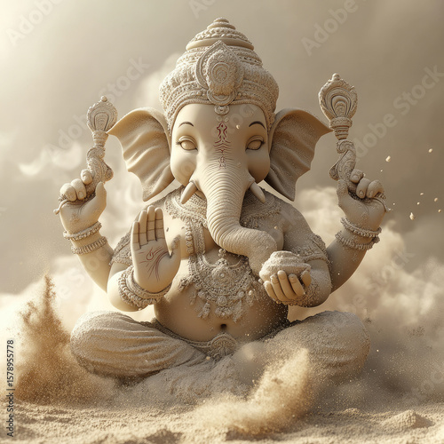 uncolored lord ganesha statue