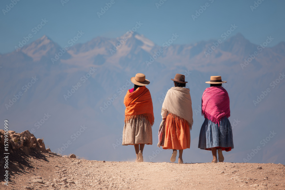 Naklejka premium explore breathtaking beauty of worlds top mountains showcasing rich culture and diverse traditions of mountain