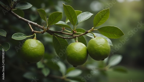 Wallpaper Mural Lush Green Citrus Fruits Hanging from a Branch in Natural Sunlight Torontodigital.ca
