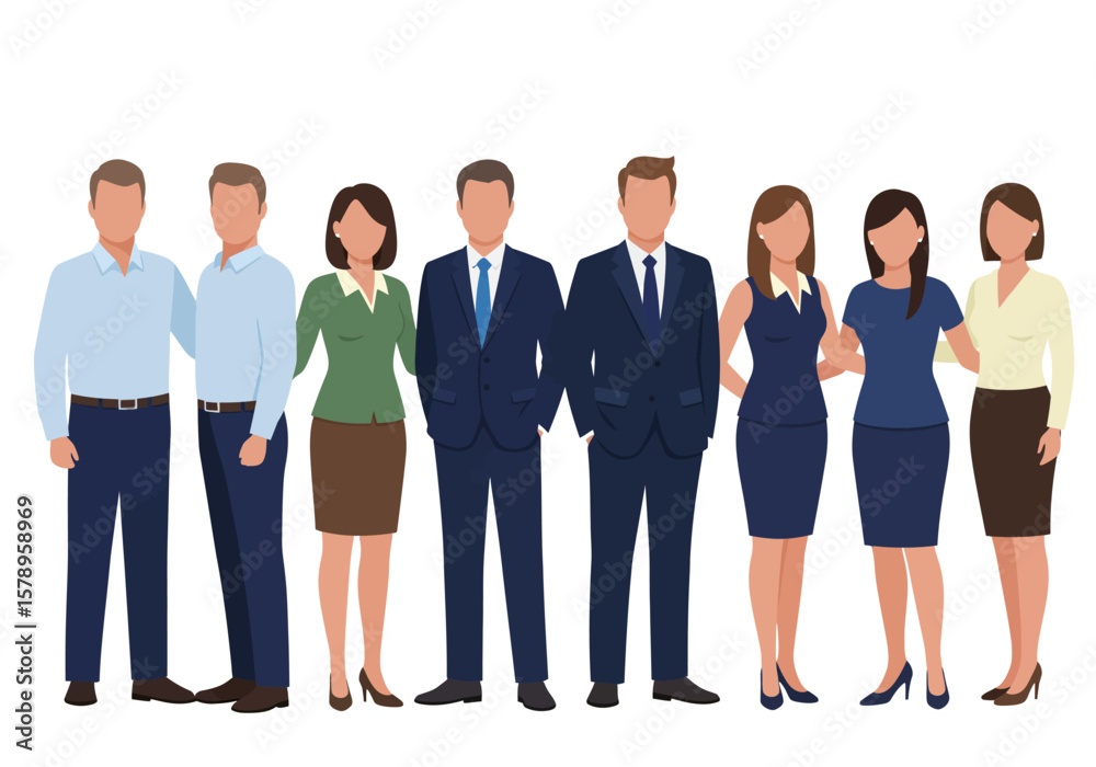 Obraz premium A Diverse Group of Professionals Standing Together Demonstrating Teamwork and Collaboration in a Business Setting