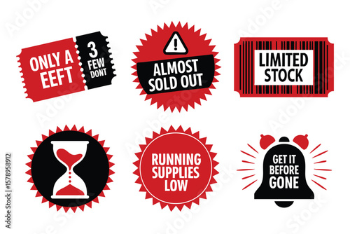 Urgent Sale Badges: Limited Stock, Hurry, Now or Never!