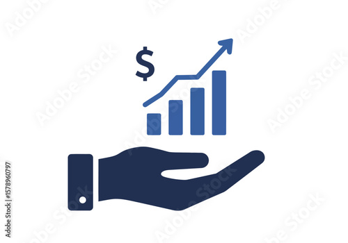 Illustrating Financial Growth and Investment Success Handheld with Care and Professional Dedication for Economic Prosperity