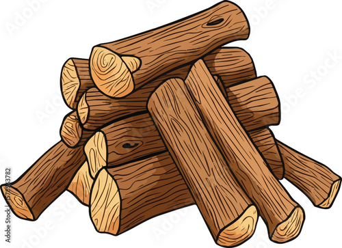 Create a kinds of deferent Colored bonfire firewood set vector art with white background