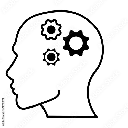 human head with gears