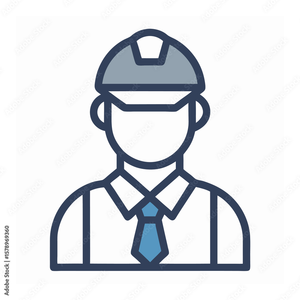 Businessman Wearing Hard Hat Icon Businessman Wearing Hard Hat Icon
