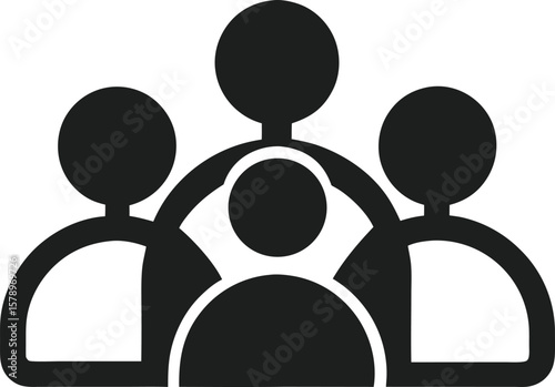 Business team silhouettes: A symbol of leadership, success, and community, illustrating abstract teamwork