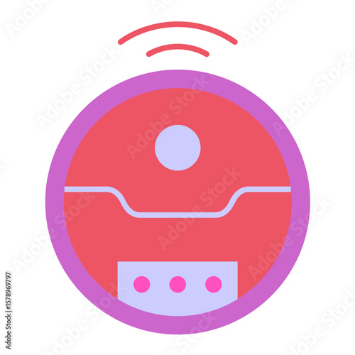 Robotic Vaccum Vector Design Icon Style