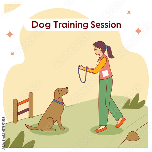 Dog Obedience Training Woman Art
