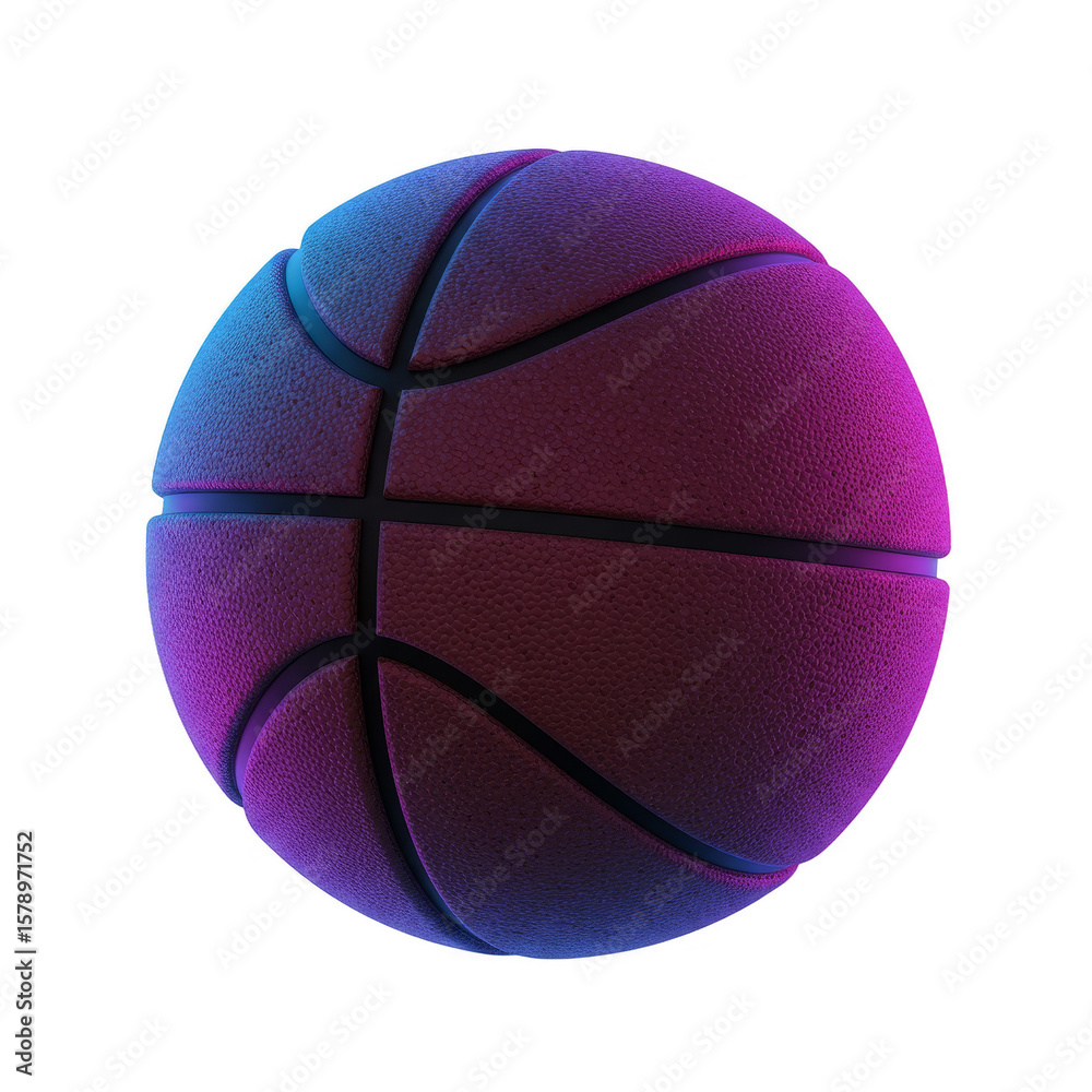 Fototapeta premium Isolated 3D Basketball Ball Gradient Colors Sport and Game Illustration