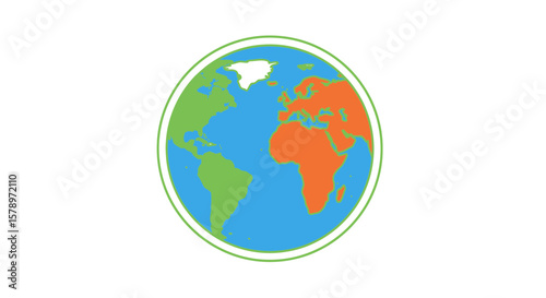 Colorful World Globe Map Icon