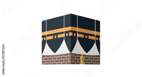 Holy Kaaba and Islamic Lamp Icon