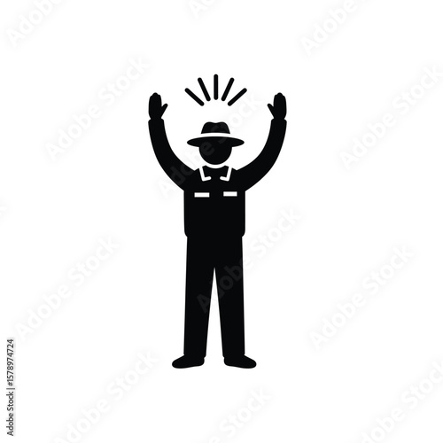 Umpire Icon: A stylized silhouette of a baseball umpire signaling a call, showcasing the classic imagery associated with the sport.