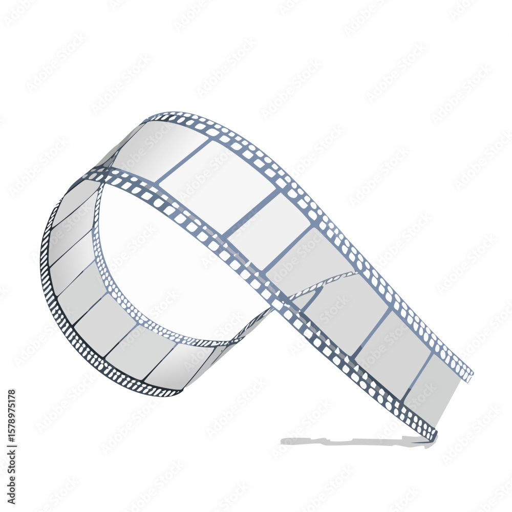 Fototapeta premium Curved film strip illustration cinema reel graphic entertainment frame