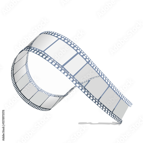 Curved film strip illustration cinema reel graphic entertainment frame