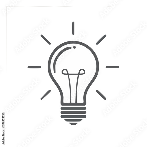 Lightbulb icon idea brainstorming concept on a black background illustration