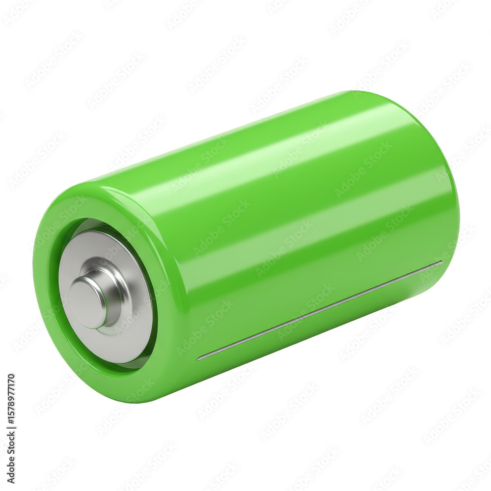 Isolated 3d Rendering of Green Battery Power Energy Charge Device Isolated 3d Rendering of Green Battery Power Energy Charge Device