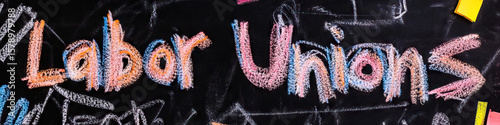 Chalkboard Inscription: Labor Unions