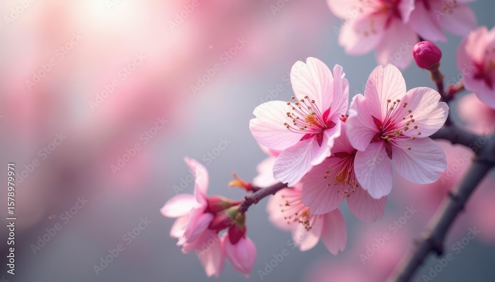 Delicate pink sakura blossoms, soft petals, gentle branches , beauty, art, background Delicate pink sakura blossoms, soft petals, gentle branches , beauty, art, background