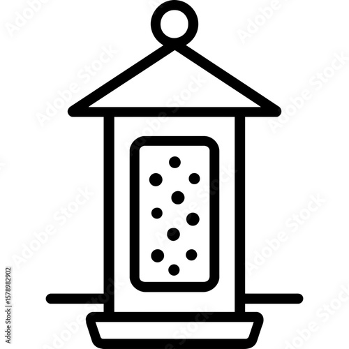 Bird feeder outline icon vector