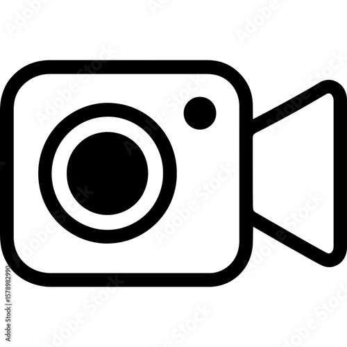 Video camera outline icon vector