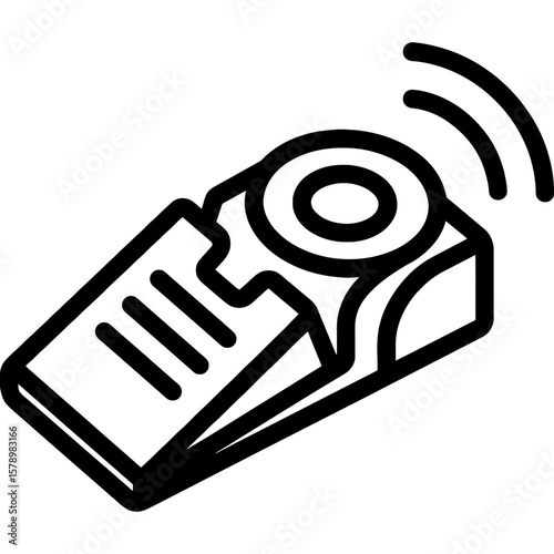 Door wedge alarm outline icon vector