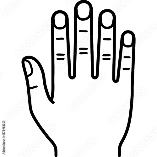 Human fingers outline icon vector