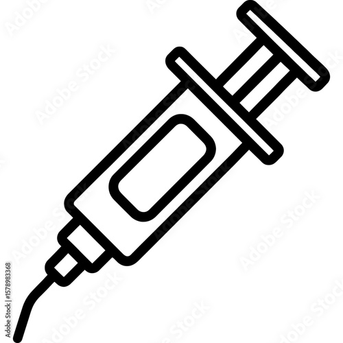 Flux paste syringe outline icon vector