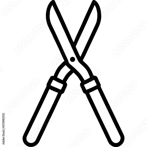 Hedge clippers outline icon vector