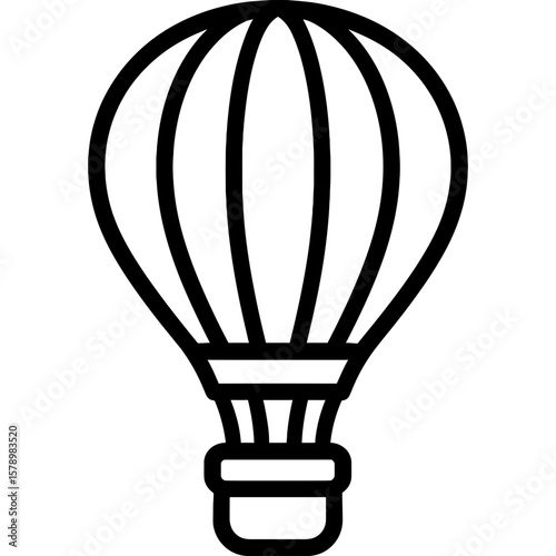 Hot air balloon outline icon vector