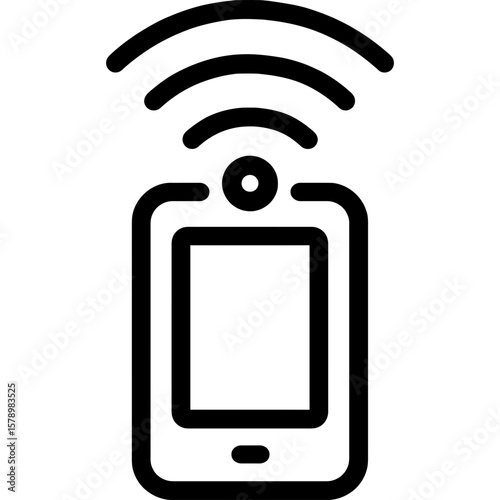 Hotspot symbol with wifi signals outline icon vector