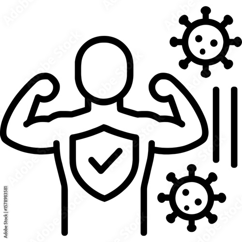 Immune system protection icon outline vector