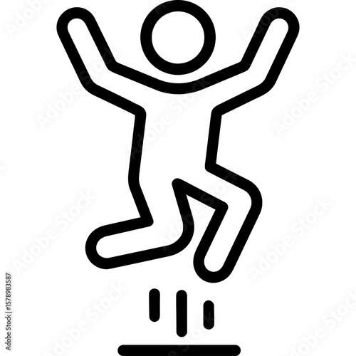 Person jumping outline icon vector