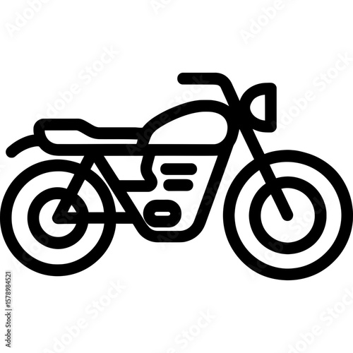 Motorcycle side view outline icon vector