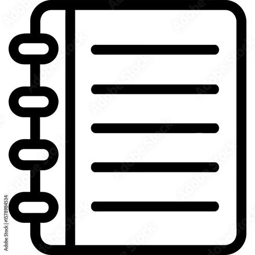Notebook with spiral binding outline icon vector