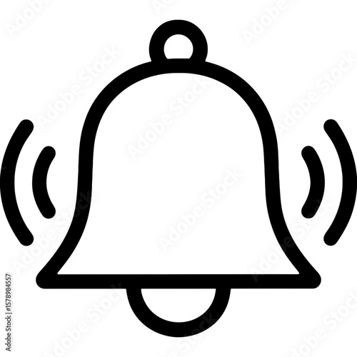 Notification bell outline icon vector