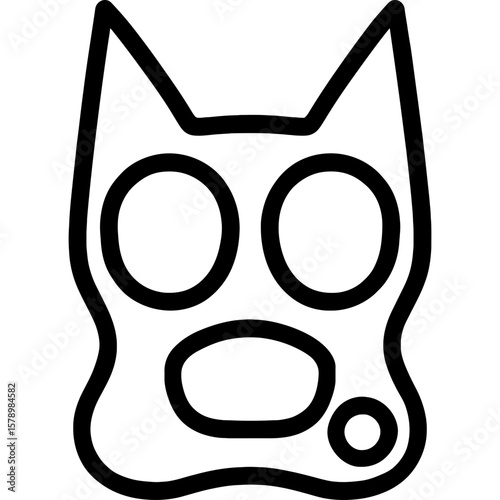 Self-defense keychain tool outline icon vector
