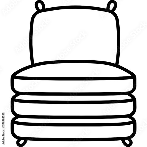 Outdoor cushions stack outline icon vector