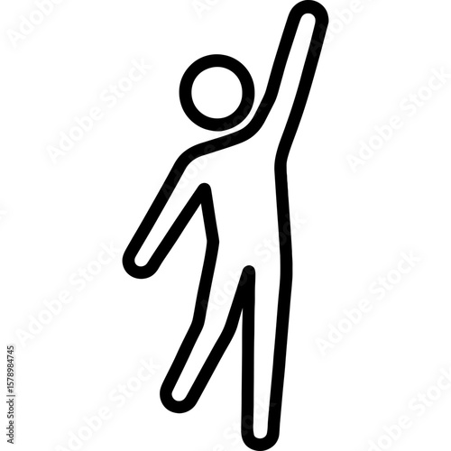 Person reaching up outline icon vector