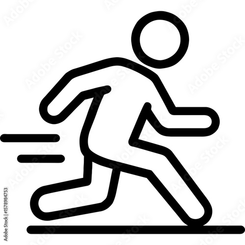 Person sliding in minimal vector outline icon