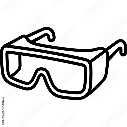 Maker space safety goggles outline icon vector