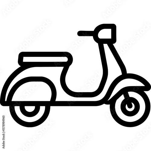 Scooter side view outline icon vector