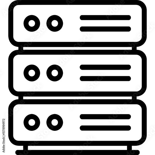 Server rack outline icon vector