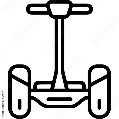 Segway hoverboard outline icon vector