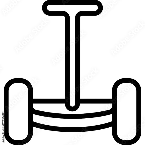 Segway hoverboard outline icon vector