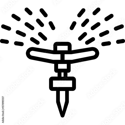 Garden sprinkler outline icon vector