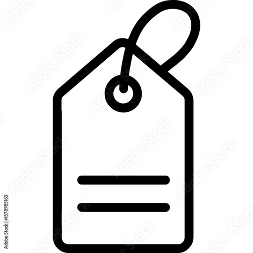Hanging tag outline icon vector