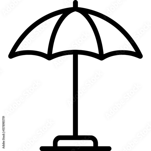 Patio umbrella outline icon vector